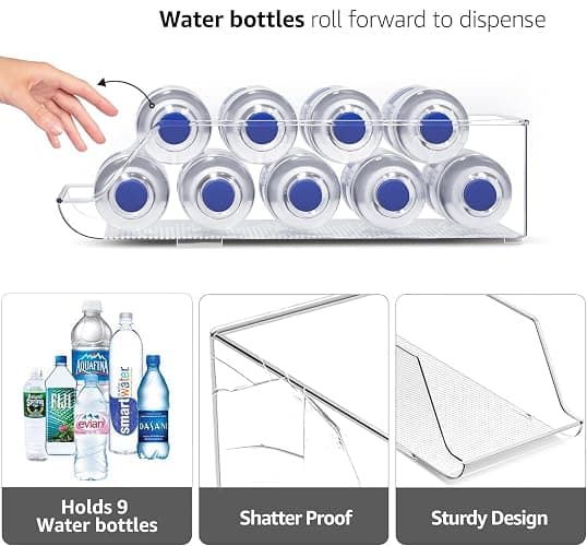 Sorbus 2-Pack Water Bottle & Can Organizer – Drink Holder for Refrigerator, Pantry, Kitchen Storage & Organization thumbnail 3