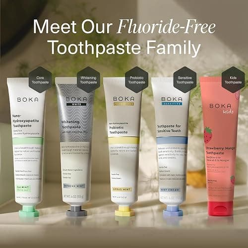 Boka Toothpaste - Fluoride Free Toothpaste, Nano Hydroxyapatite Toothpaste | Appropriate for Sensitive Teeth - Adult Oral Care - Clinically Tested - Whitening - 4 Oz, 1PK thumbnail 6