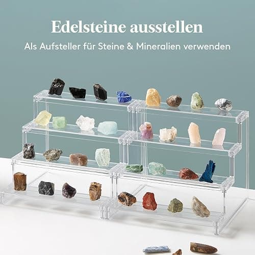 Lifewit 4-stufiger klarer Display Ständer, 1 Stück Kunststoffständer für Präsentation, Plastik Organizer für Figuren, Cupcakes, Schreibtischständer zum Ordnen und Dekorieren, 22.8cm thumbnail 8
