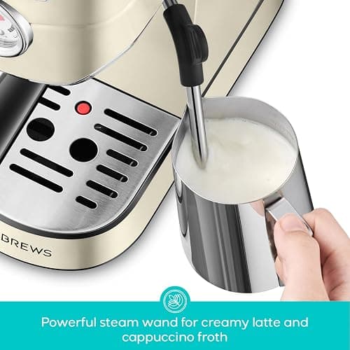 CASABREWS CM5418 Espresso Maker, Compact Espresso Machine with Milk Frother | Stainless Steel, 20-Bar Pump, Built-in Pressure Gauge, Powerful Steam Wand for Cappuccino Latte for Home, 34oz Water Tank thumbnail 5