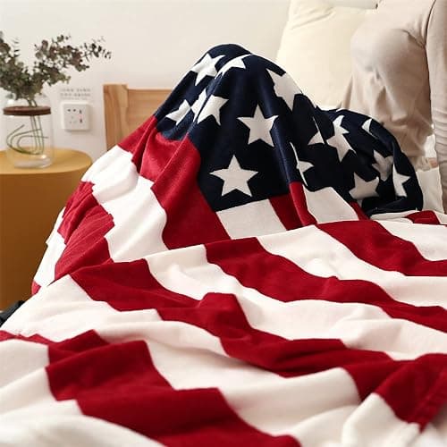 Sviuse American Flag Blanket, Twin Size USA Throw Blanket 60x80 Inches, Gifts Blanket for Bed Couch Chair Fall Winter Camping Living Room Office thumbnail 7