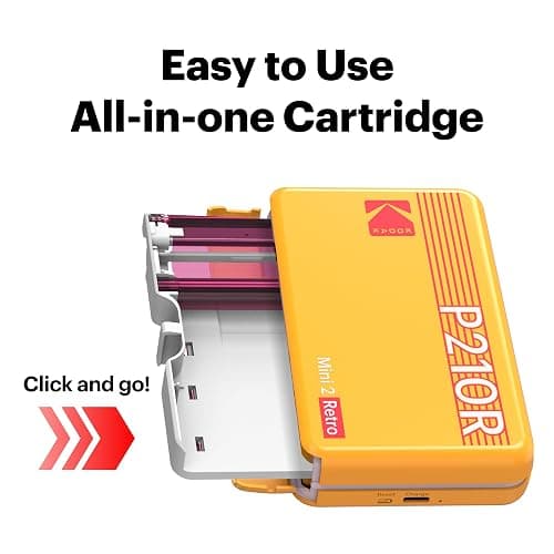KODAK Mini 2 Retro 2x3 Portable Photo Printer, 38 Sheets, Bluetooth Smartphone Printer for iPhone & Android, Instant Color Prints, 4PASS Dye Sublimation, White thumbnail 4