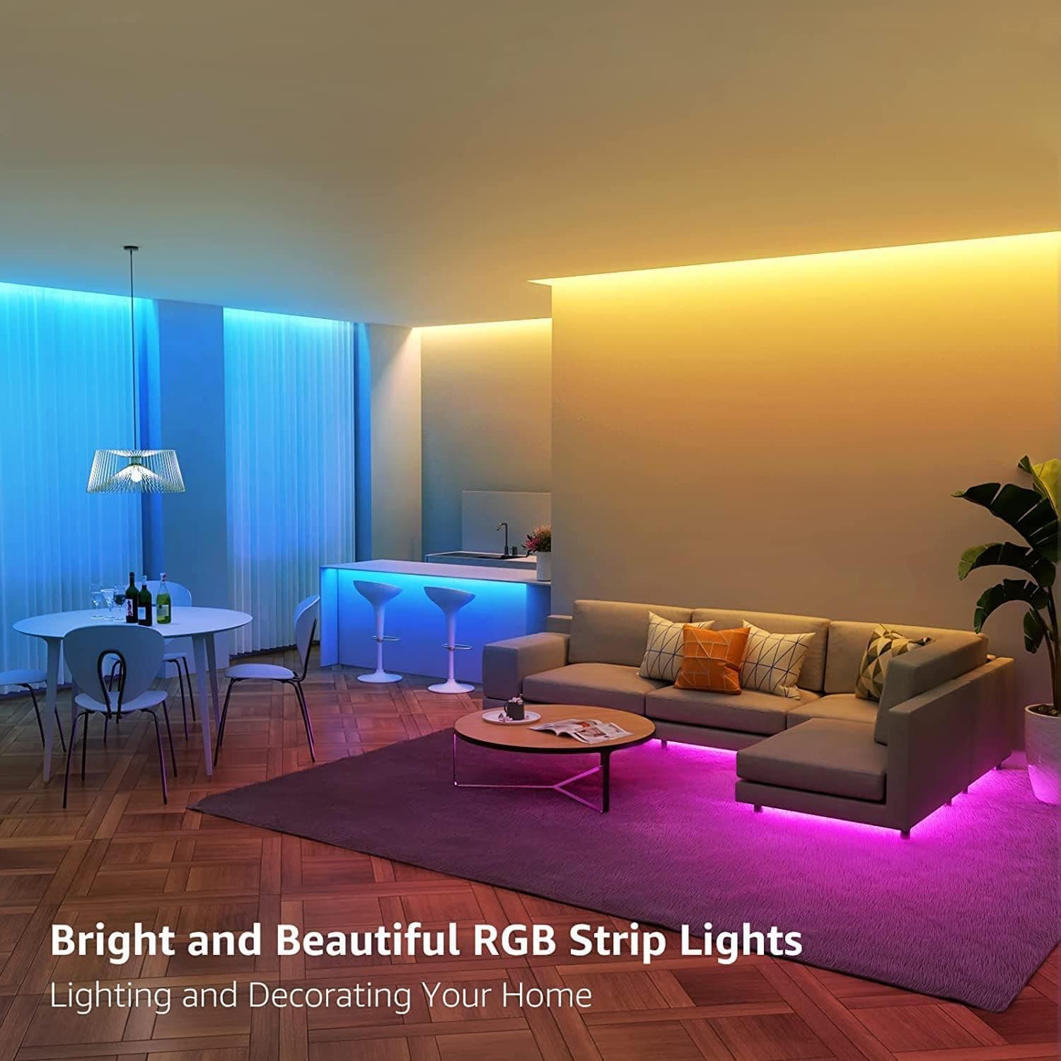 LED Strip Lights 32.8ft/10M, RGB LED Light Strip, 5050 SMD LED Color Changing Tape Light with 44 Key Remote and 12V Power Supply, LED Lights for Bedroom, Home Decoration, Bar (10M) thumbnail 5