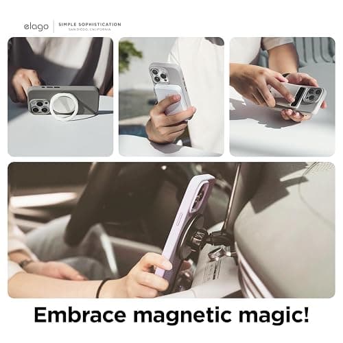 elago Magnetic Silicone Case Compatible with iPhone 15 Pro Case 6.1 Inch Compatible with All MagSafe Accessories - Built-in Magnets, Soft Grip Silicone, Shockproof (Burgundy) thumbnail 3
