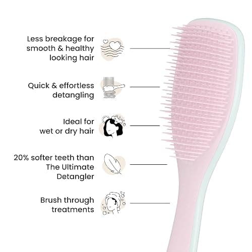 Tangle Teezer Fine & Fragile Ultimate Detangler Brush, Dry & Wet Hair Brush to Detangle & Reduce Breakage, Marshmallow Pink & Mint thumbnail 4