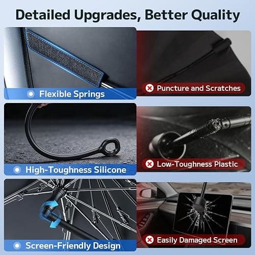 Mihen Windshield Sun Shade Umbrella for Car - Universal Size [100% Blocks Sunlight & Ice Cooling Feel] Foldable Front Window Car Sun Shade Heat Insulation, Protect Car Interior for Car, SUV, Truck thumbnail 7