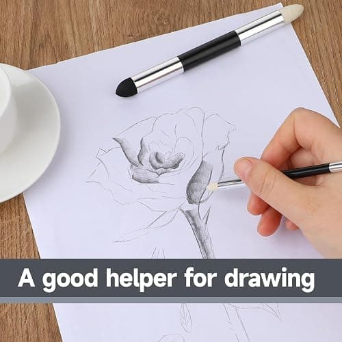 4pcs Artist Blending Sponge Pen Dual Tip Reusable Drawing Art Soft Oil Pastel Blending Tools Washable Sketch Rubbing Sponge Brush for Artist Professional Sketch Drawing Blending Lightening & Highlight thumbnail 5