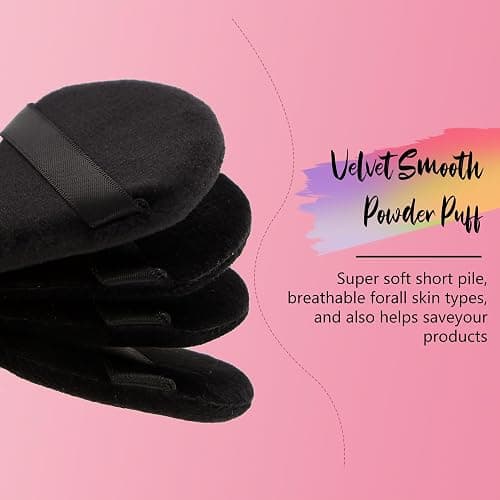 Scaups 24Pcs Black and Pink Powder Puff, Triangle Powder Puffs, Powder Puffs for Makeup and Cosmetic Foundation thumbnail 5