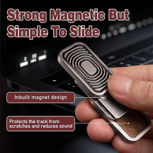 D.G.PLAYER Triple Fidget Slider, Magnetic Metal Fidget Toys Adults Anxiety EDC Cool Gadgets Sensory Toys for Relieve Stress, Tension, Anxiety (Silver-Grey) thumbnail 5