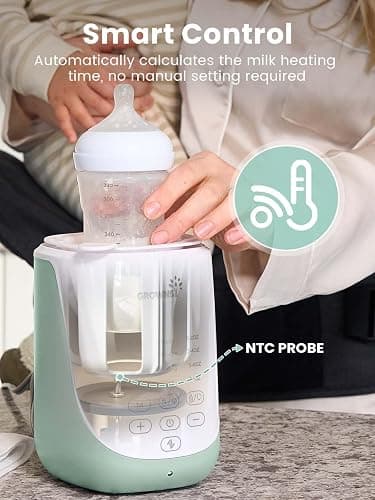 GROWNSY Nutri Bottle Warmer with Innovative Auto-Lift Feature, 10-in-1 Fast Baby Bottle Warmer with Night Light, Retain Nutrients Milk Warmer for All Bottles thumbnail 5