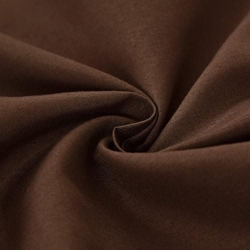 MEILA Bed Skirt Three Fabric Sides Elastic Wrap Around Dust Ruffled Solid Bed Skirts Easy On/Easy Off 16 Inch Tailored Drop, Chocolate, Queen/King thumbnail 6