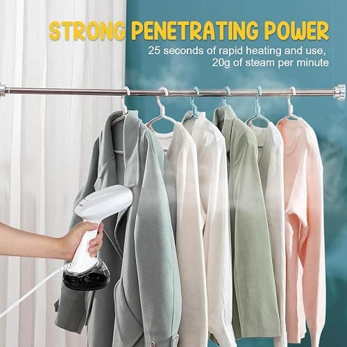 Rolipo Handheld Steamer for Clothes 1200W, Clothes Steamer with Large 360ml Water Tank, Fast Wrinkle Remover Portable Garment Steamer, Ideal for Home, Office, Travel, White thumbnail 7