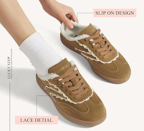 LUCKY STEP Women’s Mule Fashion Sneakers Slip On Backless Walking Shoes Winter Retro Comfy Casual Sneaker thumbnail 5