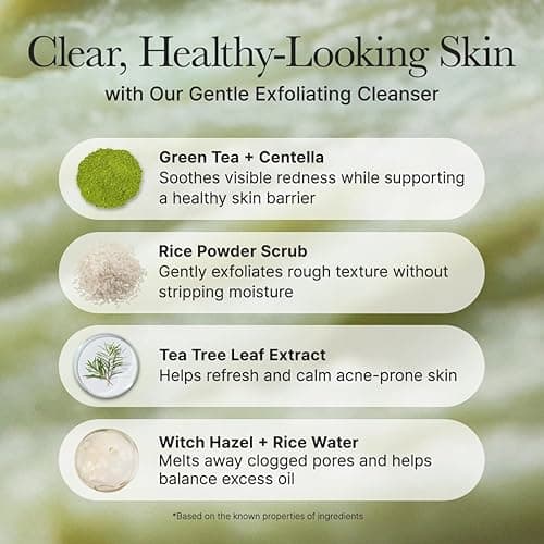 Arencia Korean Rice Mochi Face Cleanser - Face Mask, Foaming Cleanser, Gentle Scrub All in One - Deep Cleansing, Moisturizing, Pore Minimizing, Removing Blackhead- with Rice Water & Green Tea, Mugwort thumbnail 6