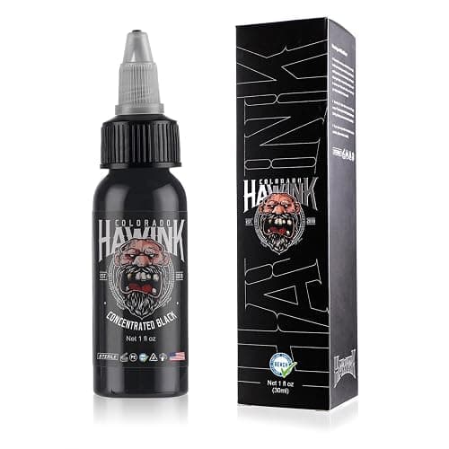 HAWINK Black Tattoo Ink 1 oz (30ml) Vegan-Friendly USA Standard Pigment Tattoo Supplies Concentrated Black TI203-30-002 - Image 1