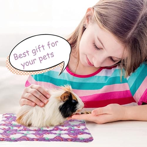 Jetec 3 Pcs Guinea Pig Beds, Fleece Small Animal Mats, Moon, Colorful | 10 x 11 in Soft Double Sided Fleece Pad for Rabbit, Hamster, Chinchilla, Rat, Warm Hideout, Cozy Small Animal Cage Bed thumbnail 7