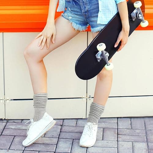 Bencailor 6 Pairs Women Slouch Socks Thigh High Boot Cotton Scrunch Stacked Socks Long Striped Winter Stockings for Woman thumbnail 6