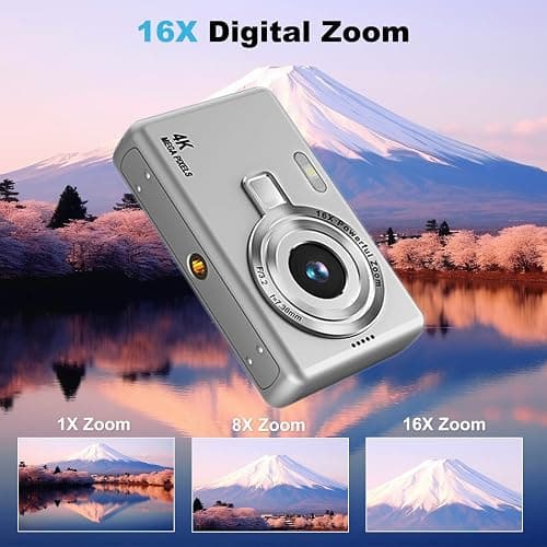 Appareil Photo numérique, autofocus UHD 4K 50 MP pour la Photographie avec Carte SD 32 Go, Zoom 16X, Anti-tremblement, Appareil Photo numérique Compact pour Enfants, Adolescents, Adultes, débutants thumbnail 5