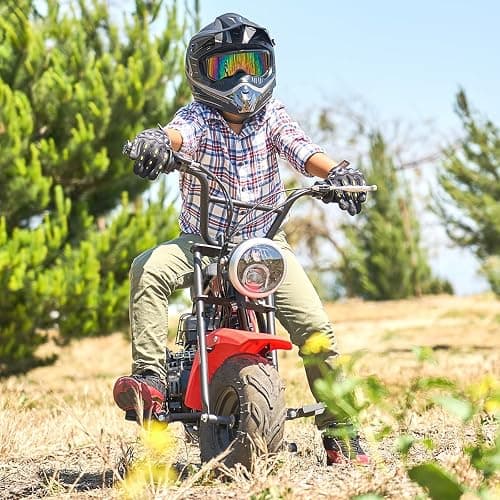 XtremepowerUS Mini Bike 4-Stroke Gas Prowered Off Road Trail Bike Dirt Mini Motorcycle Ride on 99cc 3.5HP Blue (Red) thumbnail 5