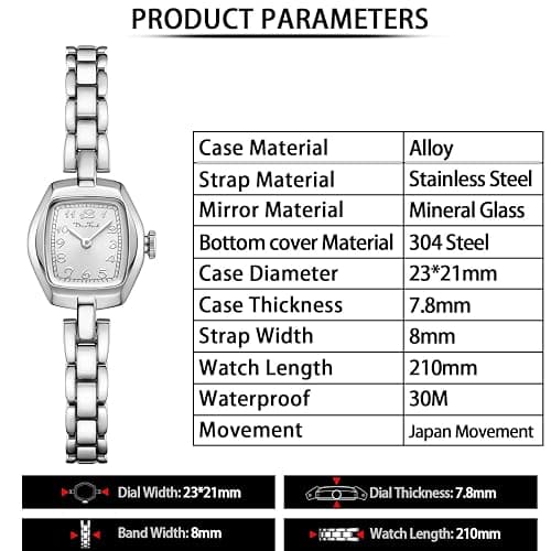 Diaofendi Small Gold Women's Watch,Stainless Steel Band Vintage Ladies Womens Gold Watch Luxury Bracelet Tools Included,Water Resistant thumbnail 4