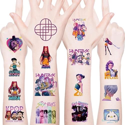 Korean Idol Movie Temporary Tattoos,Removable Tattoo Stickers for Kids,Goodie Bag Stuffers Party Supplies Decoration Gifts thumbnail 3