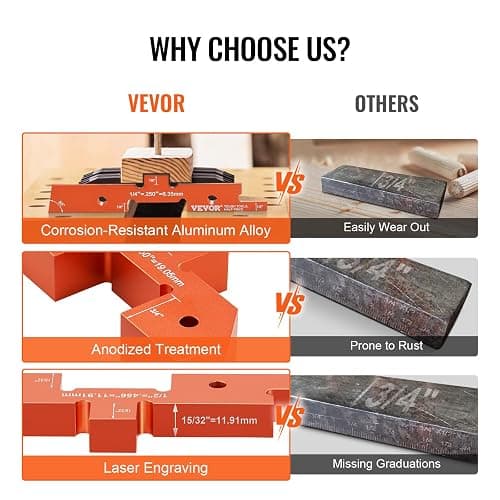 VEVOR Router Table Setup Bars, 14 pcs, Precision Aluminum Setup Blocks Height Gauge Set, with Laser Engraved Size Markings Storage Case, Measuring Depth Height Angle, for Router Table Saw Accessories thumbnail 4