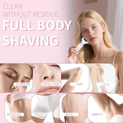Beanify Electric Razors LED Display for Women Men, 2025 Wet/Dry Lady Electric Shaver,4 in 1 Cordless Hair Remover with IPX7 Waterproof,Smooth & Silky Portable Bikini Electric Grooming Set thumbnail 2