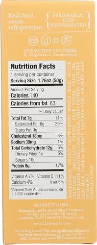 Clio Bar RFG Yogurt Greek Vanilla, 1.7 Oz thumbnail 2