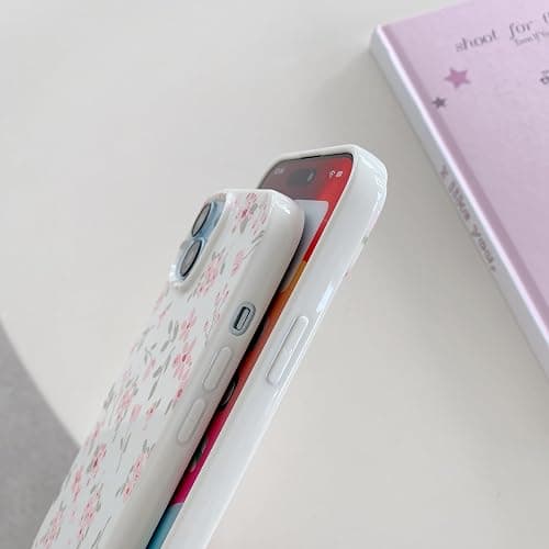 QLTYPRI for iPhone 14 Plus Case, Cute Pink Floral Flower Pattern Aesthetic Phone Case, Raised Camera Protection Soft Slim TPU Shockproof Protective Phone Cover for Girls Women - Floral thumbnail 4