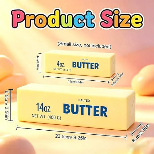 10in Giant Butter Squishy, 14oz Jumbo Big Butters Squeeze Stress Balls, Slow Rising Fun Extra Large Butter Stick for Anxiety Relief Fidget Adults (1pcs) thumbnail 2