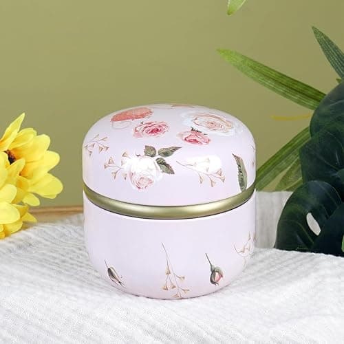 SHIMIDO Body Powder Puff and Container, 3.15" Portable Empty Body Powder Container for Baby Women's Loose Dusting Powder, Powder Case Box with Lids for Bath, Travel and Home Use (Old time) thumbnail 2