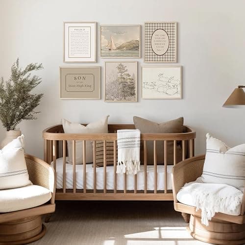 Nursery Christian Wall Art Decor Vintage Bible Verse Posters Baby Boy Nursery Canvas Wall Decor Kids Scripture Pictures Religious Playroom Prints Christian Artwork for Bedroom 12x16x6 Inch Wood Framed thumbnail 4