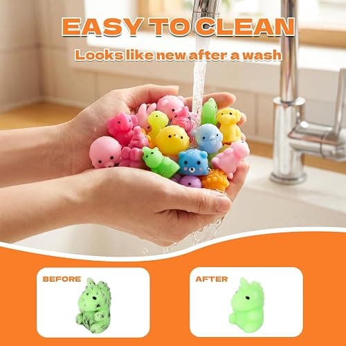 110 Pack Bulk Mochi Squishy & Fidget Toys - Soft Stress Relief Toys, Ideal Party Favors, Classroom Prizes & Christmas Stocking Stuffers for Kids thumbnail 7