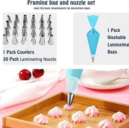 Jninexiu 12 Inch Aluminium Alloy Revolving Cake Stand, Rotating Cake Turntable for Cake, Cupcake Decorating Supplies (35Pcs) thumbnail 6