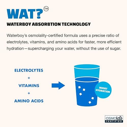 Waterboy - Hydration Recovery, Sample Pack, Sugar Free Electrolytes Powder Drink Mix - 12ct Hydration Packets thumbnail 6