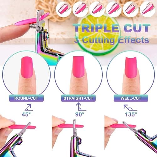 Chameleon Premium Adjustable Nail Clippers with Magnets Sizers for Acrylic Nails, Stainless Steel Nail Cutter Trimmer for Artificial Fake False Tips Manicure Sharp Blade Clip Tool for Salon Beauty thumbnail 4