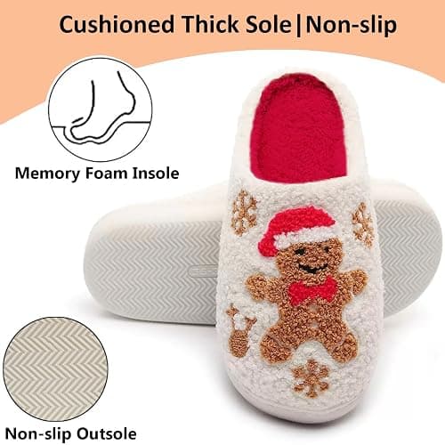 Cxiboh Cute House Slippers for Women Indoor Outdoor Soft Fuzzy Bedroom Shoes with Memory Foam Non-slip Trendy Stuff thumbnail 4