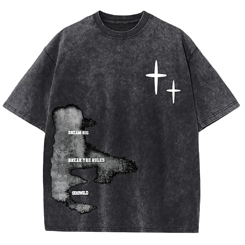 Weetiotio Mens Graphic Tees Y2k Streetwear Oversized Tshirts Vintage Acid Wash Shirts Summer Casual Inspirational Tee Shirt - Image 1