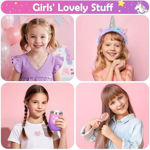 Unicorns Gifts for Girls 5 6 7 8 9 10+ Years Old, Kids Toys Set for Teens Girls Birthday Gifts Christmas, Unicorn Toys with Light Up Soft Plush Star Pillow, Diary Notebook, Headband, Water Bottle thumbnail 4