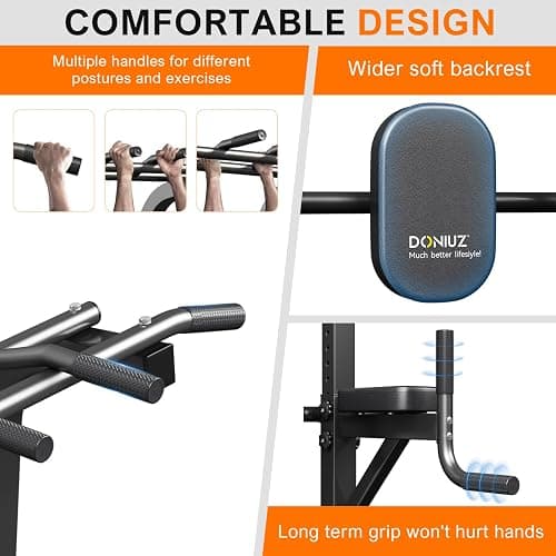 DONIUZ Power Tower Pull Up Bar and Dip Station, Multi-Function Home Gym, Strength Training Fitness Equipment, Height Adjustable thumbnail 3