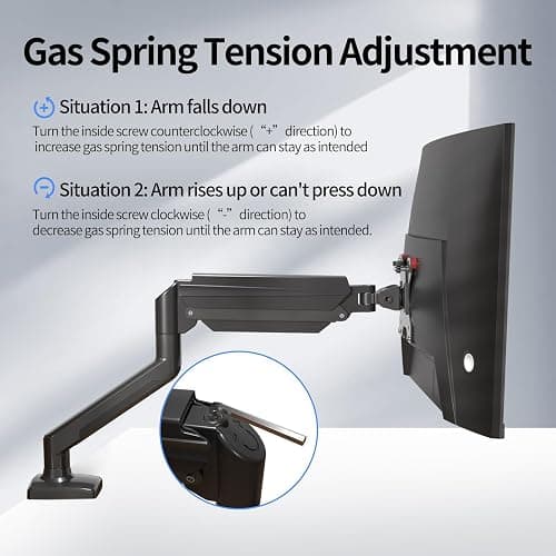 suptek Support Ecran PC pour Moniteur LCD LED de 13 à 32 Pouces, Bras de Moniteur à Ressort à Gaz, Hauteur Réglable, VESA 75/100 mm, Inclinaison de ± 90°, Rotation de 360°, Capacité 2-9 kg, MD01A thumbnail 6
