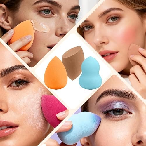 30 Pcs Multicolor Makeup Sponge Set - Latex-Free, Soft & Reusable Beauty Makeup Sponge for Wet/Dry Use Blending Powder Puff for Foundation & Concealer Washable Makeup Sponges thumbnail 3