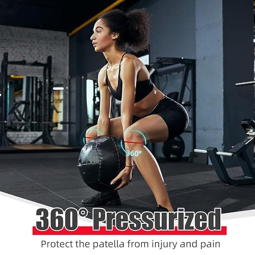 Foilswirl Silicone Patella Knee Band for Basketball Patella Tendon Support Knee Pain Running Tendon Brace Support Strap(2,Red,M) thumbnail 3