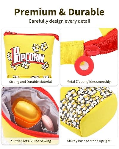 Sooez Kawaii Stand Up Pencil Case - Spacious Telescopic Pouch for School & Office Supplies, Brown Coffee thumbnail 6
