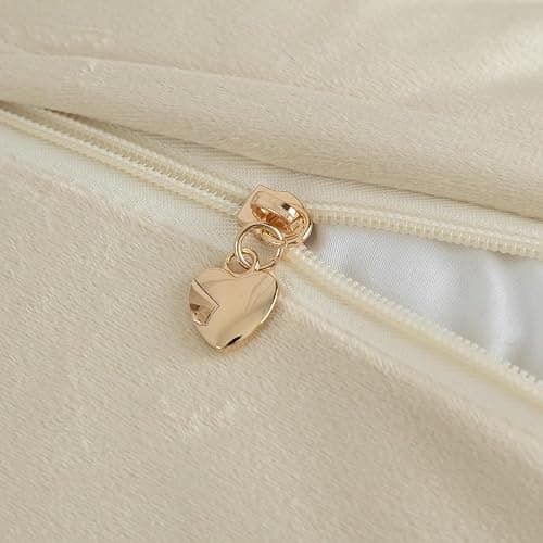 Mandioo Pack of 2 Thick Plush Wool Decorative Throw Pillow Covers Super Soft Wave Bubble Fur Velvet Cushion Covers Pillow Shams for Couch Bed Living Room 12x20 Inch Beige thumbnail 5