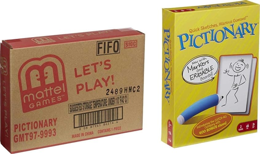 Mattel Games Pictionary Family Board Game for Kids, Adults and Game Night for 2 Teams with Erasable Markers, Boards and Sand Timer thumbnail 6
