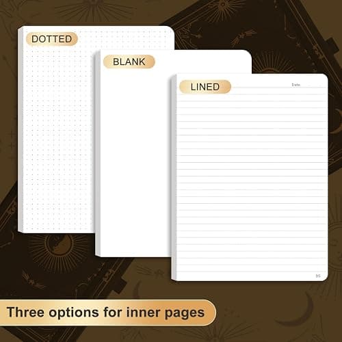 LOAPEM Lined Journal for Women Men, 192 Pages A5 Notebook Journal, Hardcover Notebook with 100Gsm Thick Pages, Leather Note Book for Writing, Travel, Business, Office, Prayer 5.7 x 8.3,Black thumbnail 6