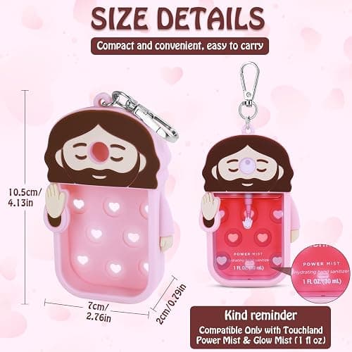 SBZYHYCJ Silicone Case Compatible with Touchland Hand Sanitizer Spray, Touchland Keychain, Protective for Power & Glow Mist 1 FL Oz/30ML, Hand Sanitizer Spray Accessory for Father's Day(Pink) thumbnail 3