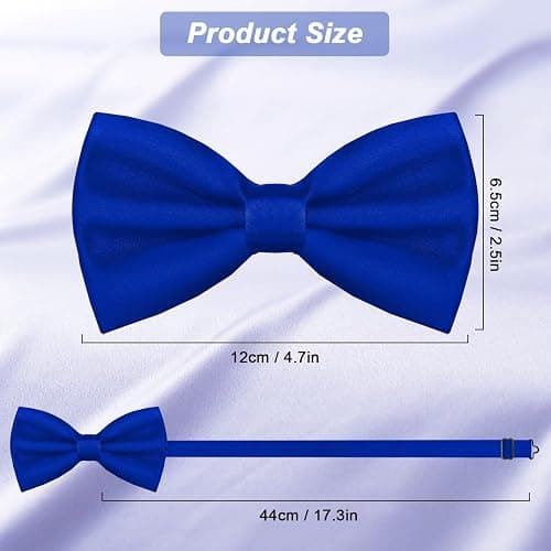 WOXVM Men's Bow Ties Solid Color Pre-Tied Bow Tie Satin Formal Tuxedo Bowtie Adjustable Neck Bowtie for Men Wedding Party thumbnail 3