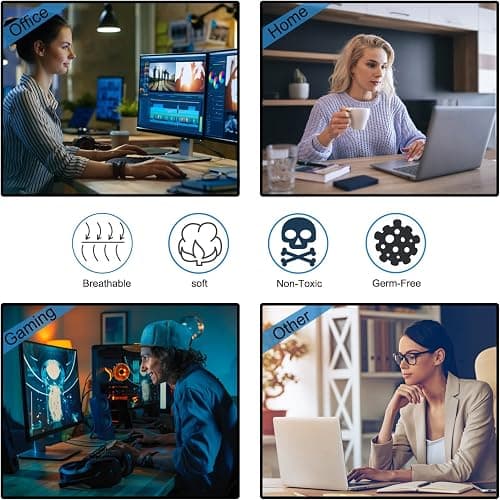 Extra Large Mouse Pad 31.5 x 11.8 in, Gaming Mousepad with Stitched Edges, Premium Microfiber Cloth Surface, Waterproof Non-Slip Base Keyboard Desk Mat for Home Office Gaming, Black - Black - 31.5L x 11.8W inches thumbnail 7